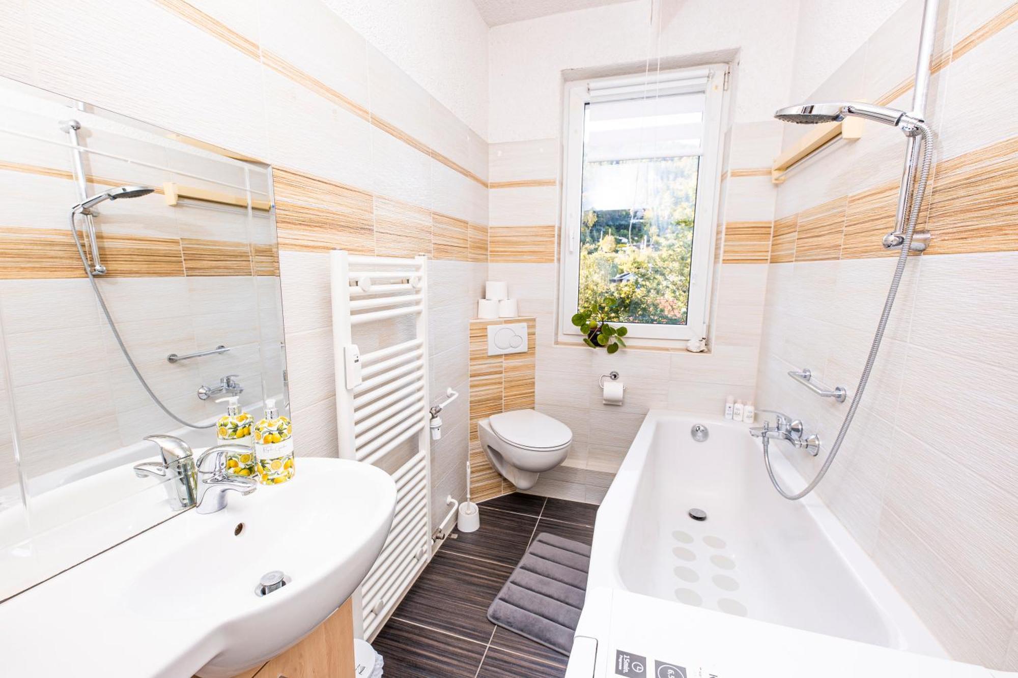 Modernes 2-Zimmer-Apartment Mit Balkon Und Netflix イェーナ エクステリア 写真